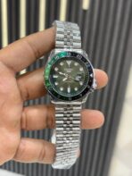 Seiko green dial GMT open back quartz