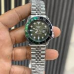 Seiko green dial GMT open back quartz