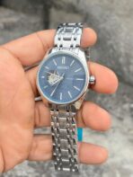 seiko lite blue dial silver chain automatic