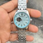 seiko tiffany blue  dial silver chain automatic