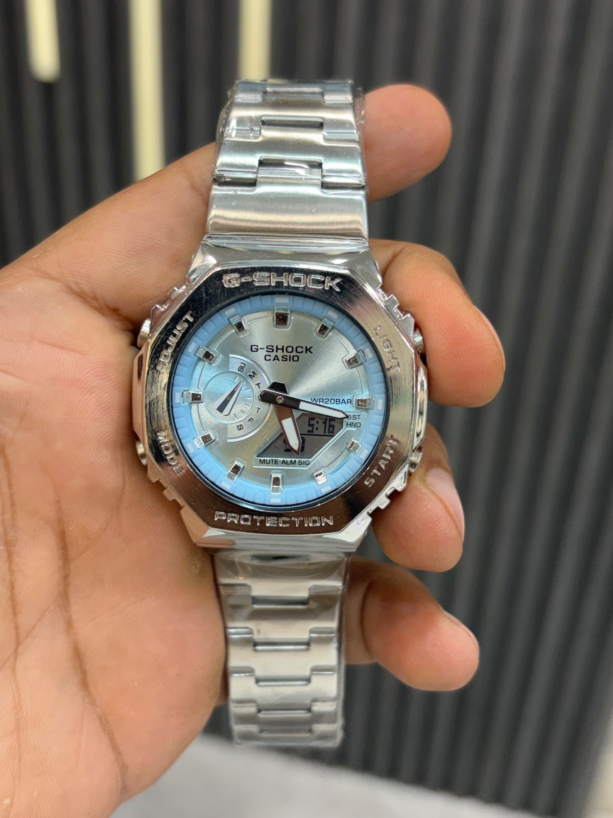 751eed60-de2f-4a55-8dea-10f239aae722 G-SHOCK tiffany blue silver chain ( with og box ) - Image 1