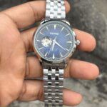 seiko blue dial silver chain automatic model 2