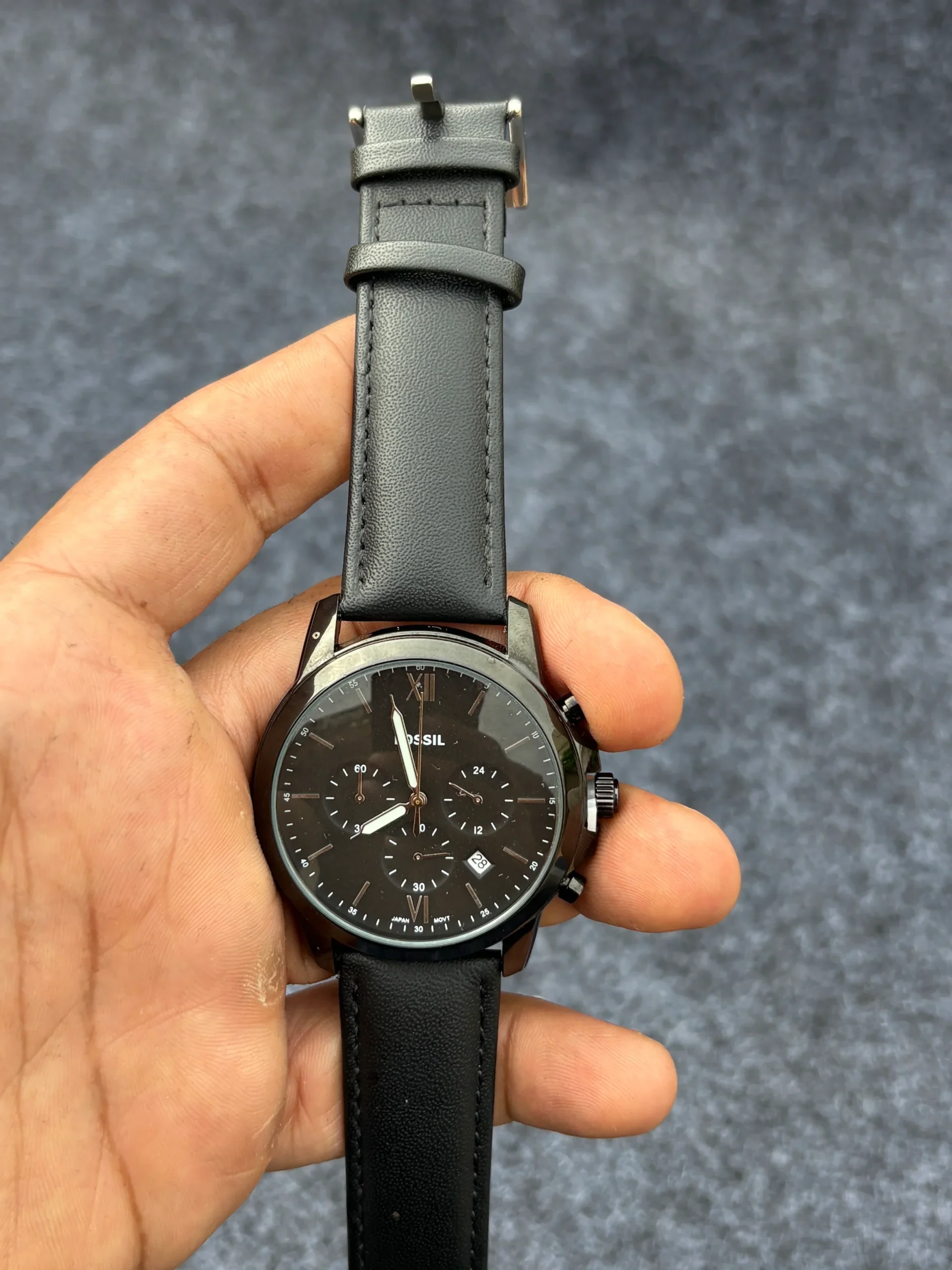 Fossil chrono black strap changed_