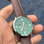 Fossil green dial brown strap changed_