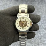 Fossil white dial silver chain refurbished_