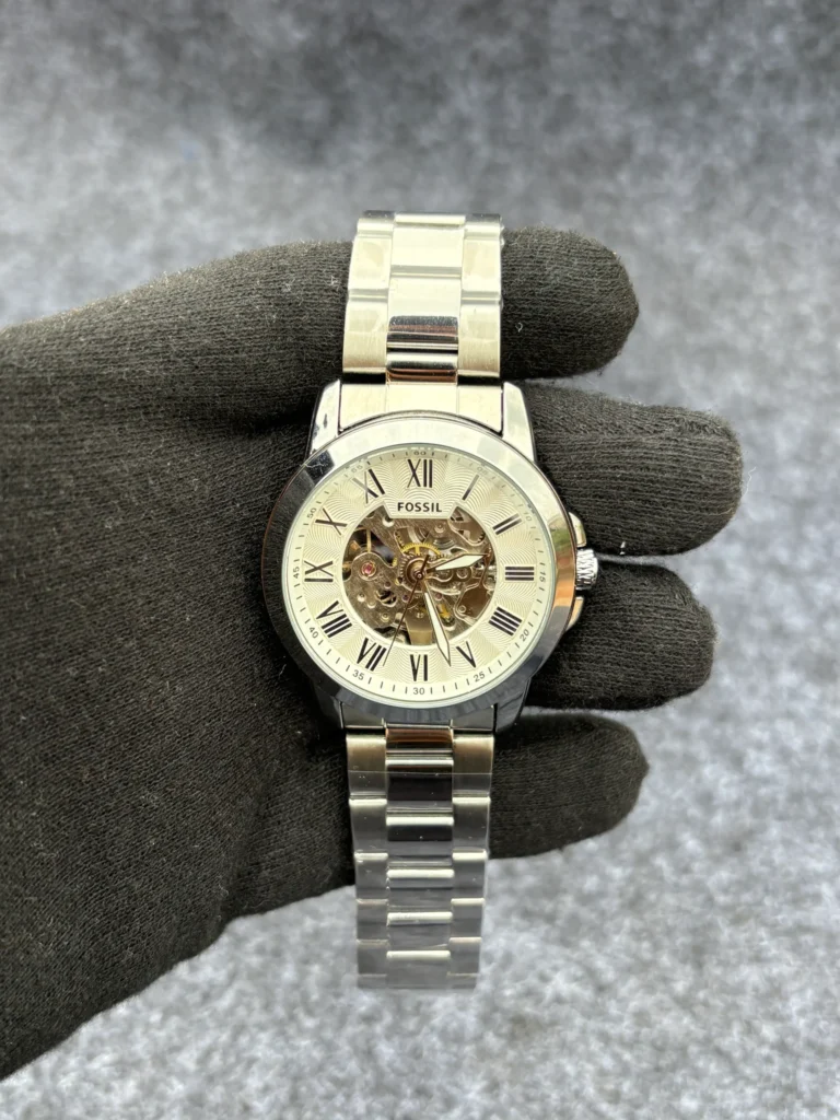 Fossil white dial silver chain refurbished_