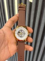 TOMMY WHITE DIAL BROWN SILICON STRAP - Image 2