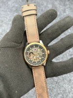 Tommy black dial brown strap_