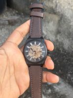fossil everett brown strap automatic watch