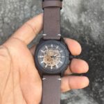 fossil bronsen brown strap automatic watch