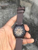 fossil bronsen brown strap automatic watch - Image 2