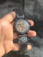 fossil bronson black chain automatic watch