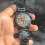 fossil bronson black chain automatic watch