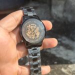 fossil skelton black chain automatic watch