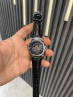 patek silver dial  black leather strap - Image 2