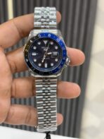 Seiko blue dial GMT open back quartz